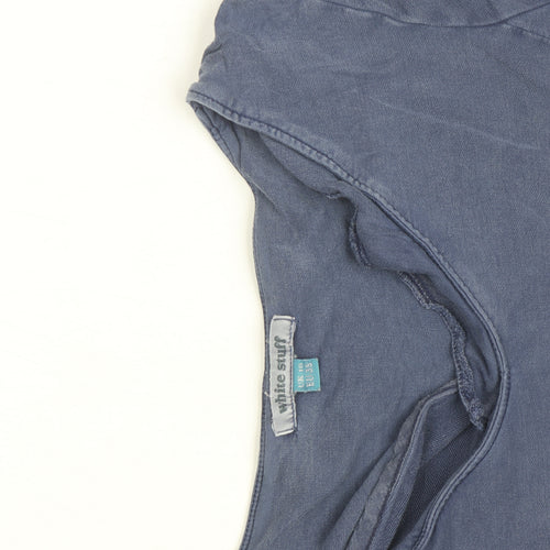 White Stuff Women's Blue Cotton Tunic T-Shirt Dress Size 10