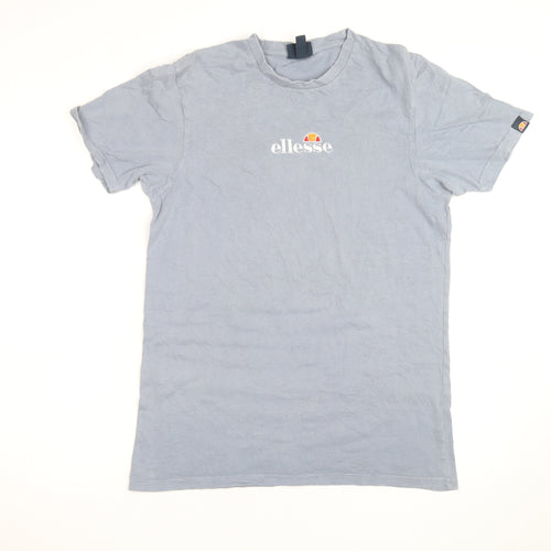 Ellesse Men’s Grey Cotton Crew Neck Logo Short Sleeve T-Shirt Size S