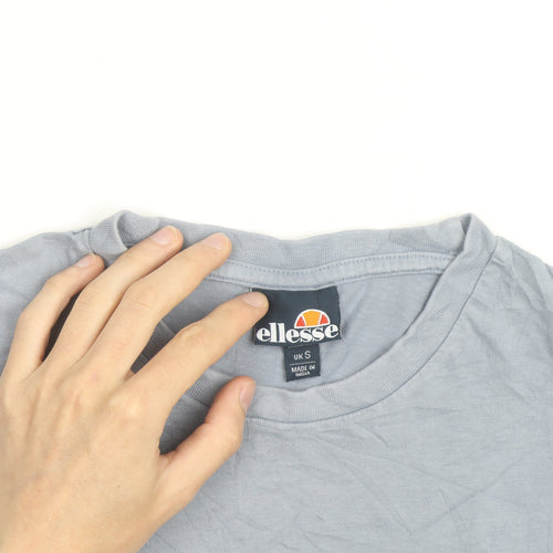 Ellesse Men’s Grey Cotton Crew Neck Logo Short Sleeve T-Shirt Size S
