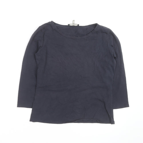Max Mara Weekend Women's Blue L Basic 3/4 Sleeve Cotton T-Shirt