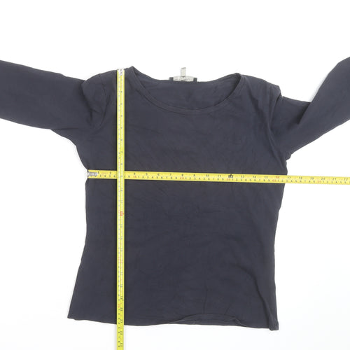Max Mara Weekend Women's Blue L Basic 3/4 Sleeve Cotton T-Shirt