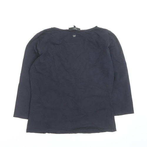 Max Mara Weekend Women's Blue L Basic 3/4 Sleeve Cotton T-Shirt