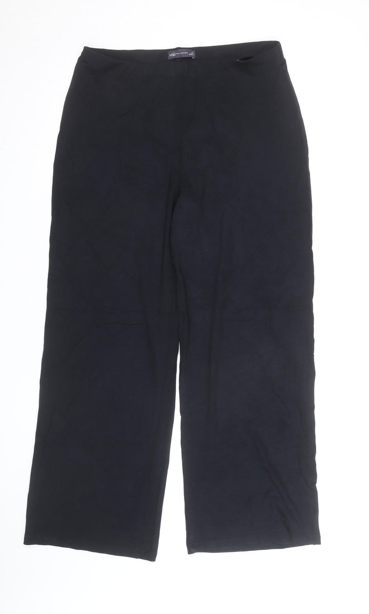 Marks and Spencer Women’s Black Jersey Straight Leg Trousers Size 14
