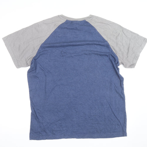 Weird Fish Men's Blue Grey Short Sleeve Crew Neck T-Shirt Size L