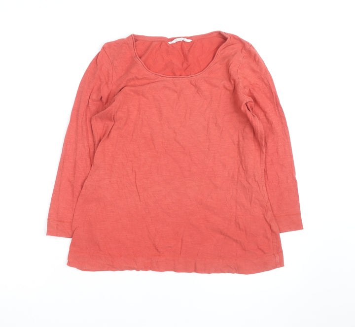 Seasalt Cornwall Women's Red Long Sleeve Cotton T-Shirt Size L