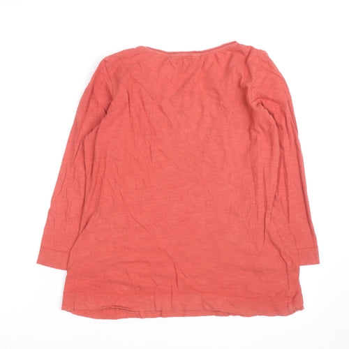 Seasalt Cornwall Women's Red Long Sleeve Cotton T-Shirt Size L