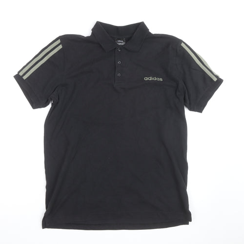 Adidas Men's Black Polo Shirt M Regular Fit Sports Cotton Top