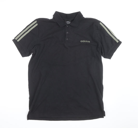 Adidas Men's Black Polo Shirt M Regular Fit Sports Cotton Top