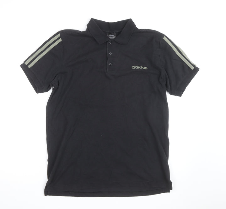 Adidas Men's Black Polo Shirt M Regular Fit Sports Cotton Top