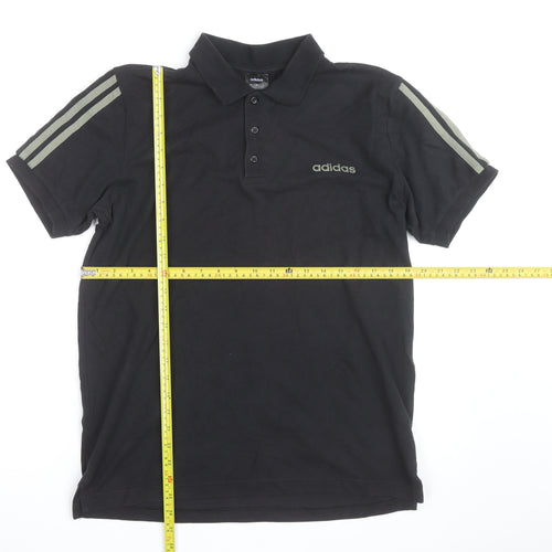 Adidas Men's Black Polo Shirt M Regular Fit Sports Cotton Top