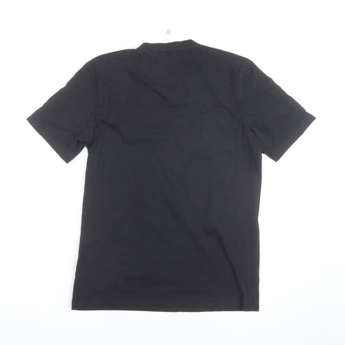 Adidas Mens Black Leeds United V-Neck Short Sleeve T-Shirt Size S