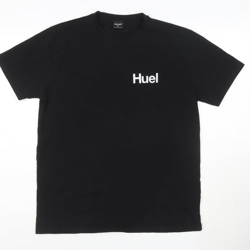 Huel Unisex Black Cotton Crew Neck Short Sleeve T-Shirt M