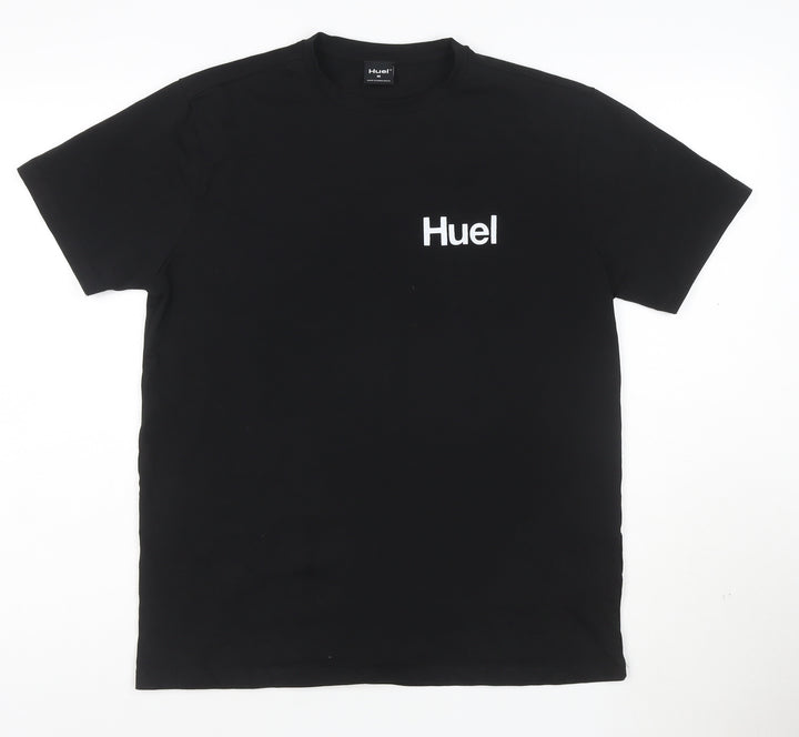 Huel Unisex Black Cotton Crew Neck Short Sleeve T-Shirt M