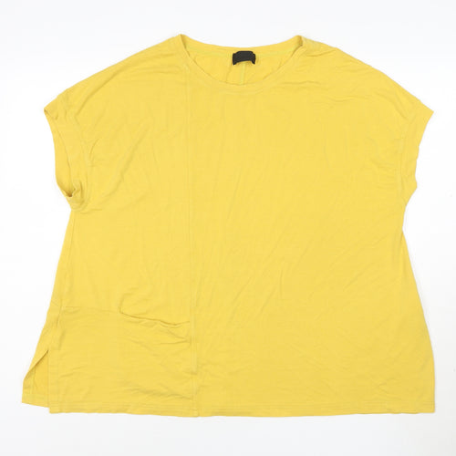 Oneel Women’s Yellow Relaxed Fit Short Sleeve Jersey T-Shirt Size 10
