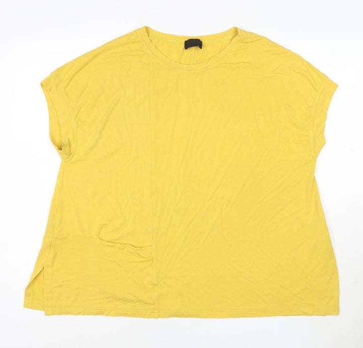 Oneel Women’s Yellow Relaxed Fit Short Sleeve Jersey T-Shirt Size 10