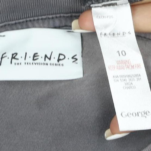 George Women’s Grey Friends Cropped T-Shirt Size 10 Short Sleeve