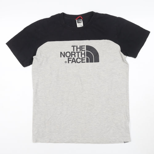The North Face Boys Grey & Black XL Short Sleeve Logo T-Shirt