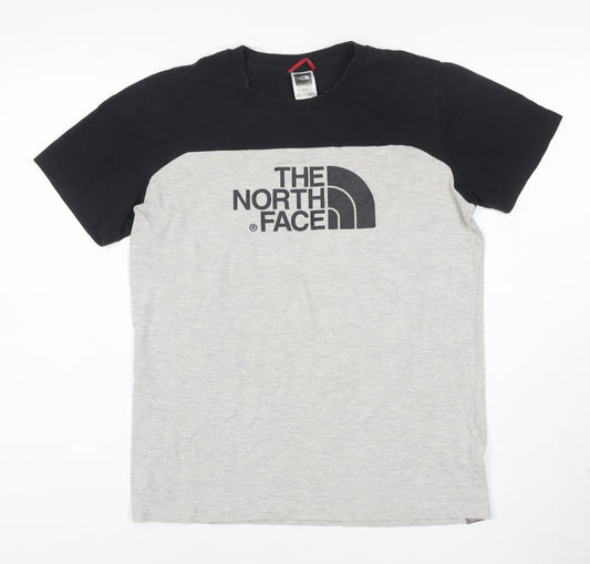 The North Face Boys Grey & Black XL Short Sleeve Logo T-Shirt
