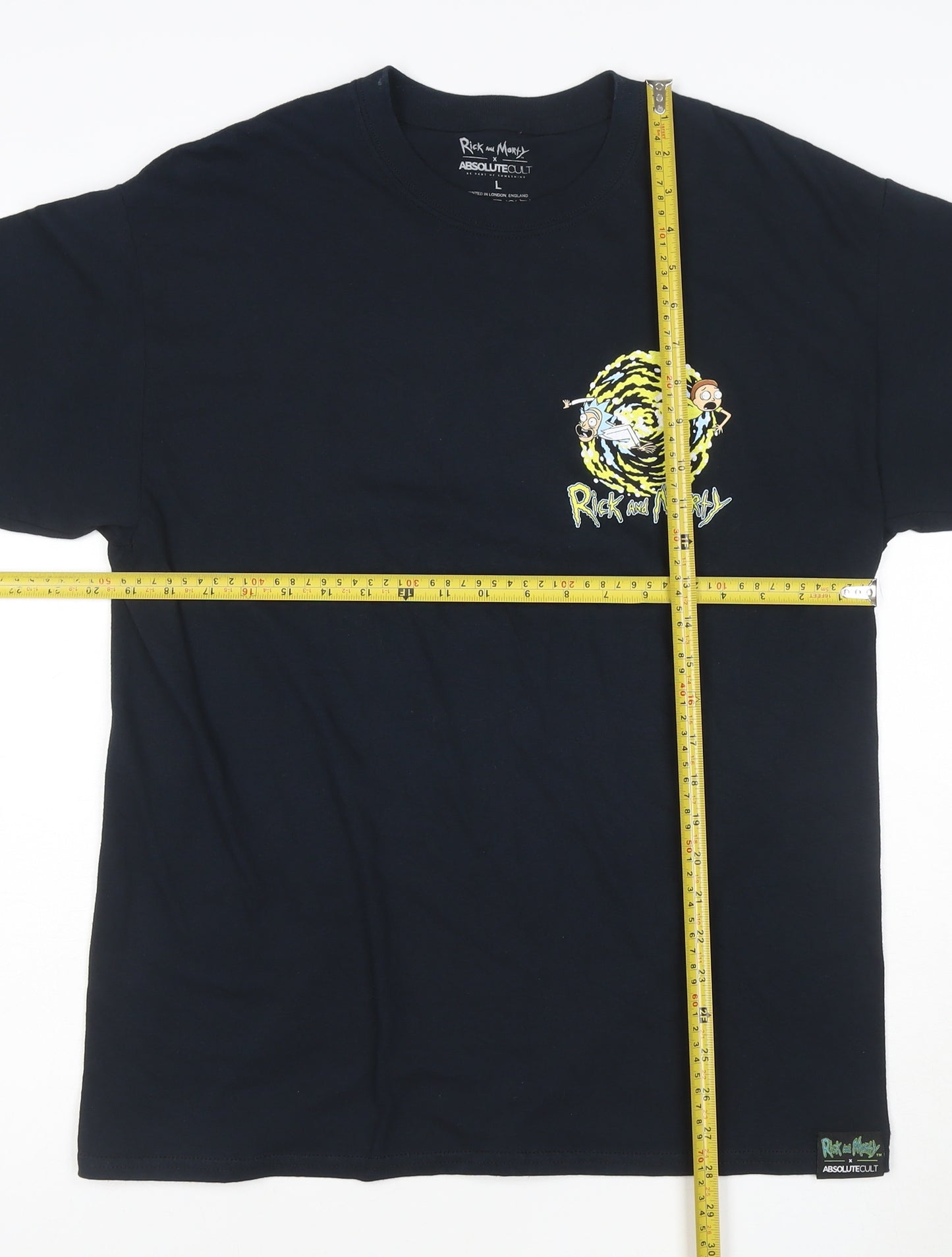 Absolute Cult Rick and Morty Black Cotton Men's L Graphic T-Shirt
