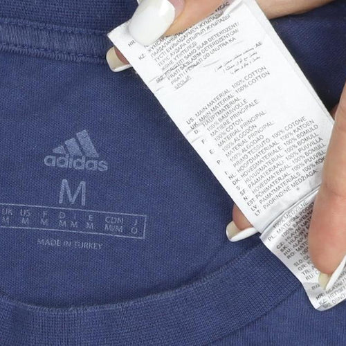 Adidas Men's Blue London Graphic Short Sleeve Cotton T-Shirt M