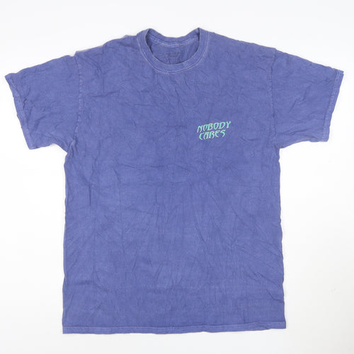 Urban Outfitters Men's Blue Oversized Graphic T-Shirt Small