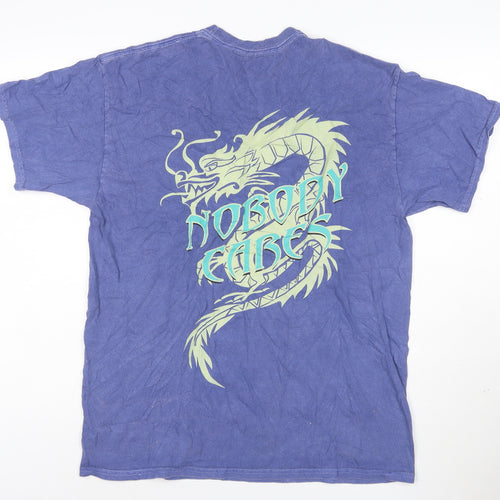Urban Outfitters Men's Blue Oversized Graphic T-Shirt Small