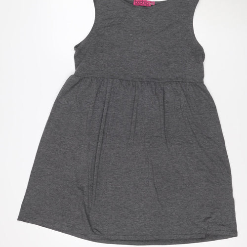 Boohoo Women's Grey Sleeveless Jersey Skater Dress Size 10
