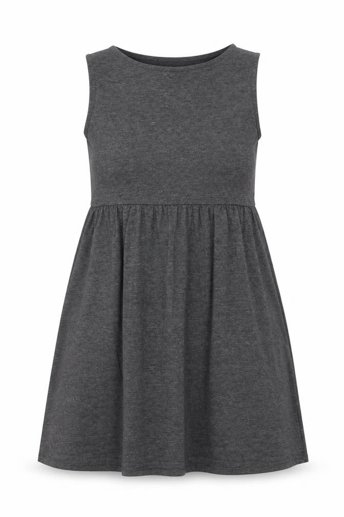 Boohoo Women's Grey Sleeveless Jersey Skater Dress Size 10