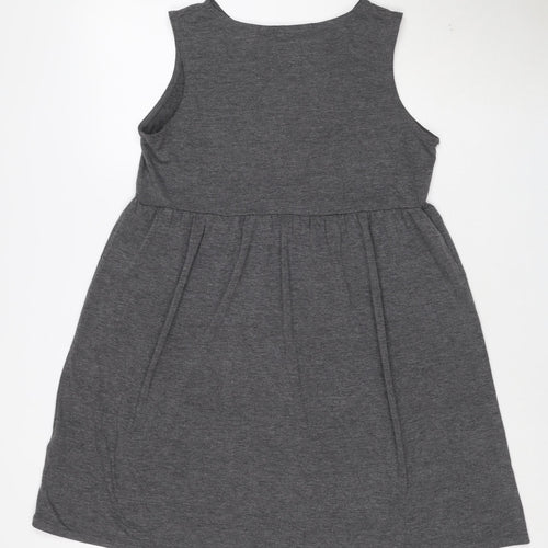 Boohoo Women's Grey Sleeveless Jersey Skater Dress Size 10