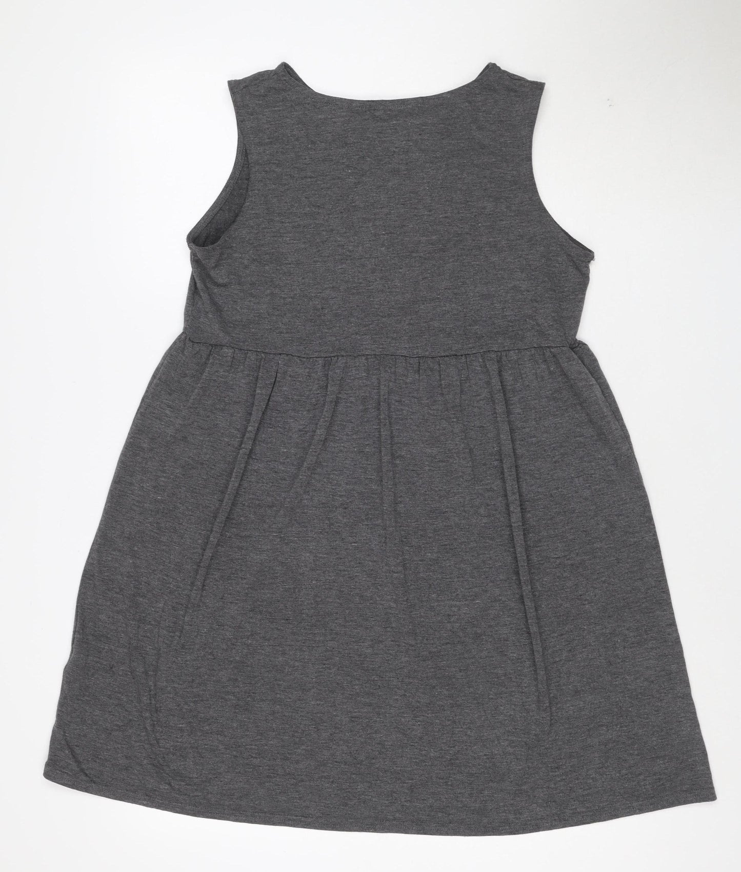 Boohoo Women's Grey Sleeveless Jersey Skater Dress Size 10