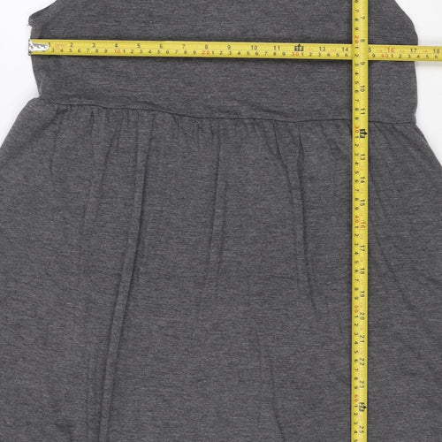 Boohoo Women's Grey Sleeveless Jersey Skater Dress Size 10
