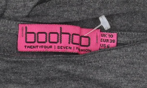 Boohoo Women's Grey Sleeveless Jersey Skater Dress Size 10