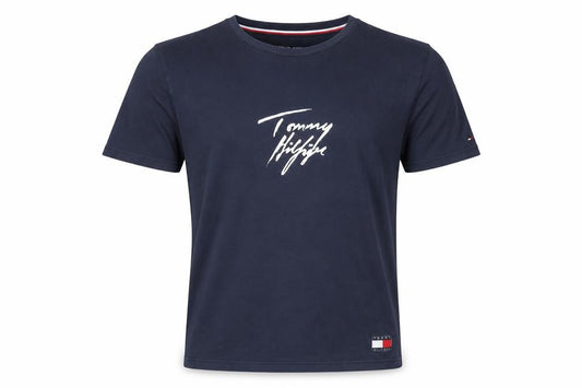 Tommy Hilfiger Men's Navy Blue Organic Cotton Crew Neck T-Shirt M