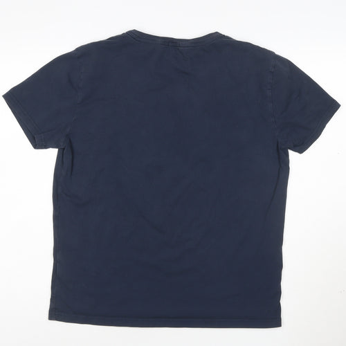 Tommy Hilfiger Men's Navy Blue Organic Cotton Crew Neck T-Shirt M