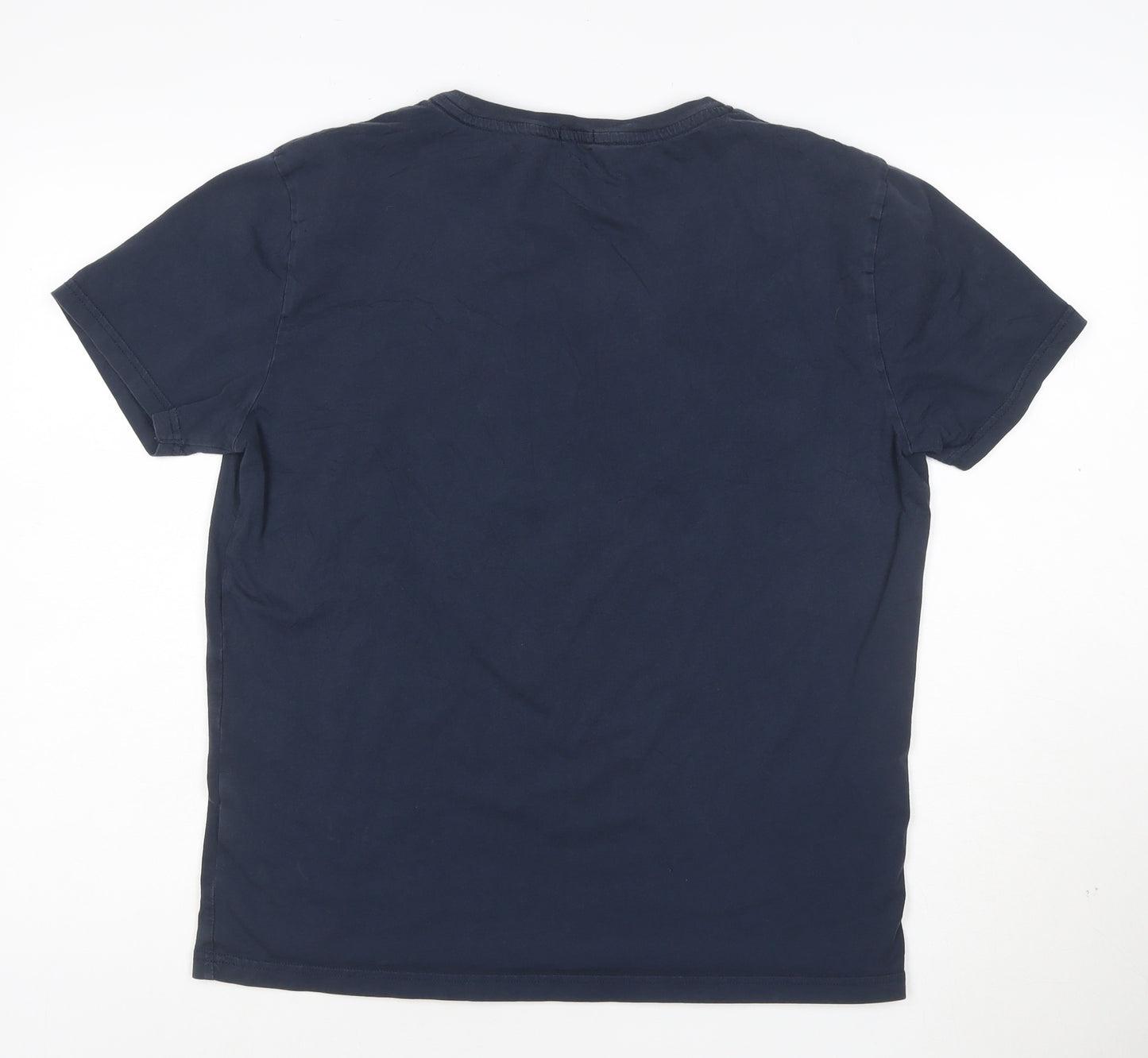 Tommy Hilfiger Men's Navy Blue Organic Cotton Crew Neck T-Shirt M