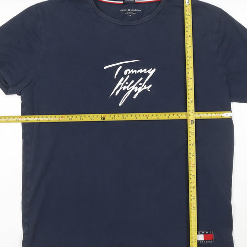 Tommy Hilfiger Men's Navy Blue Organic Cotton Crew Neck T-Shirt M
