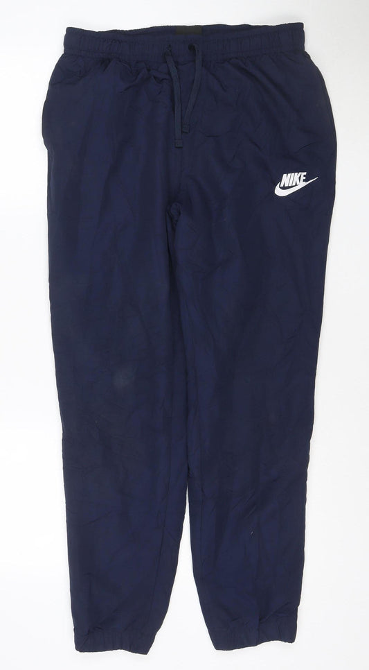 Nike Men's Blue L Track Pants Lightweight Woven Polyester Activewear