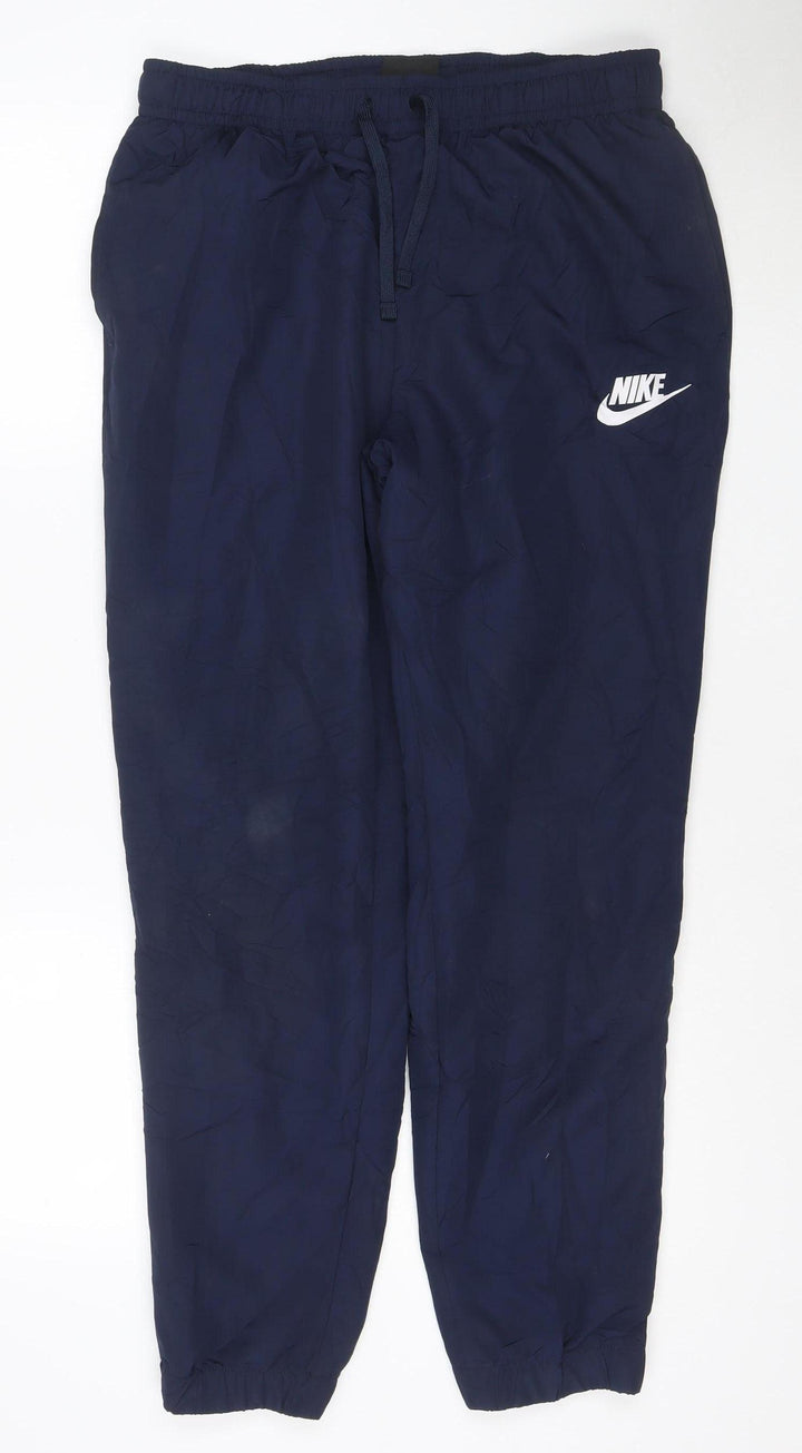 Nike Men's Blue L Track Pants Lightweight Woven Polyester Activewear