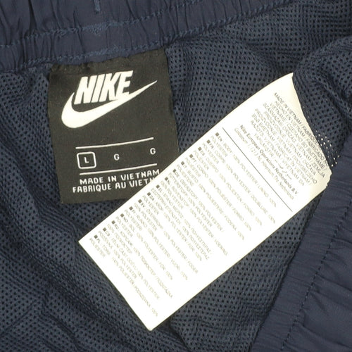 Nike Men's Blue L Track Pants Lightweight Woven Polyester Activewear