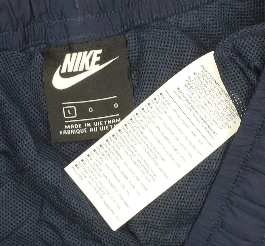 Nike Men's Blue L Track Pants Lightweight Woven Polyester Activewear
