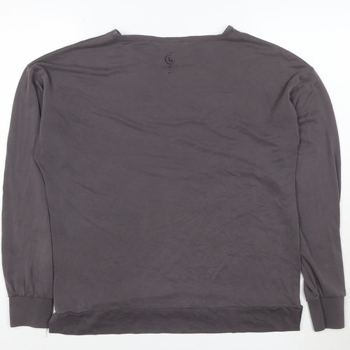 Next Women Grey Long Sleeve Crew Neck Modal Blend T-Shirt Size 10