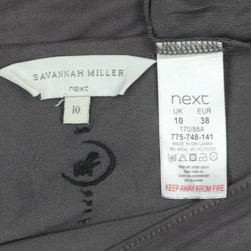Next Women Grey Long Sleeve Crew Neck Modal Blend T-Shirt Size 10