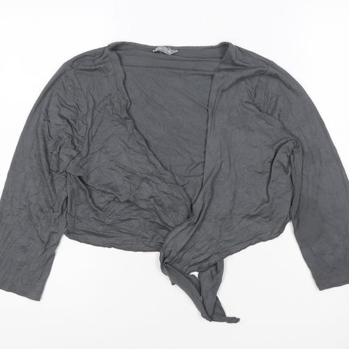 Marks and Spencer Per Una Grey Wrap Blouse Women’s Size 14 Long Sleeve