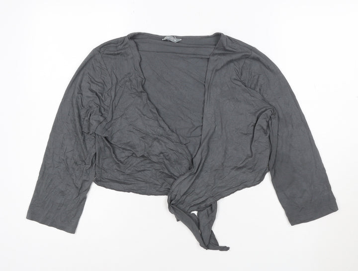 Marks and Spencer Per Una Grey Wrap Blouse Women’s Size 14 Long Sleeve