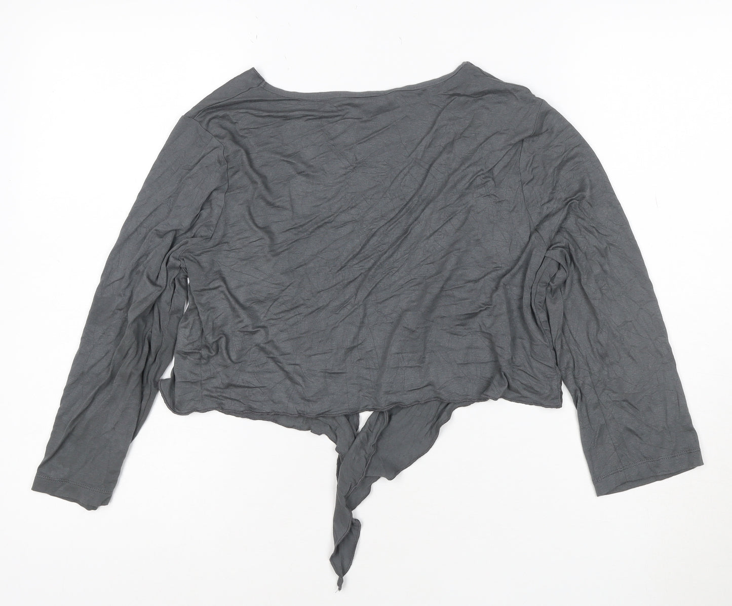 Marks and Spencer Per Una Grey Wrap Blouse Women’s Size 14 Long Sleeve