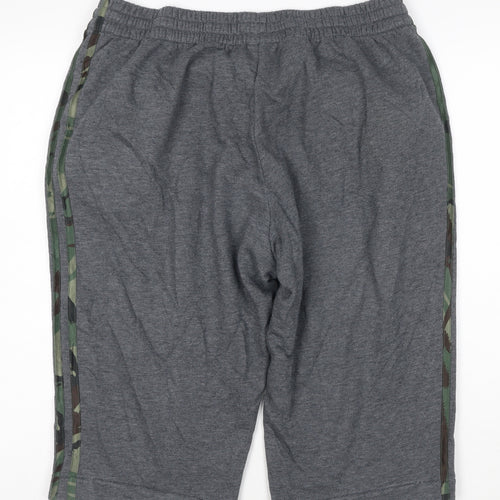 adidas Men's Grey XL Athletic Jersey Shorts with Drawstring