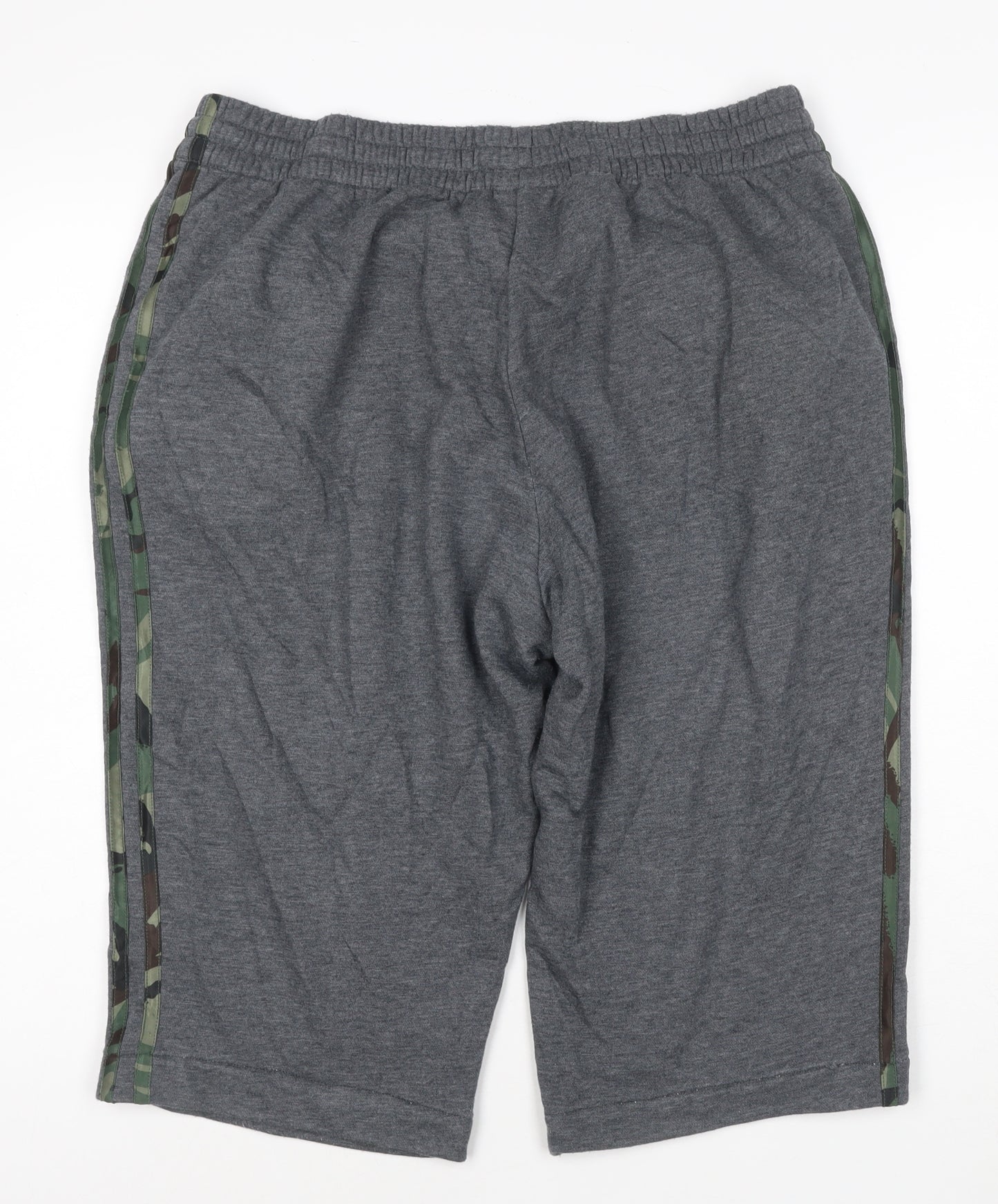 adidas Men's Grey XL Athletic Jersey Shorts with Drawstring