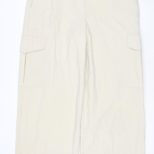 Marks and Spencer Women Beige Cargo Trousers Size 16 Tall