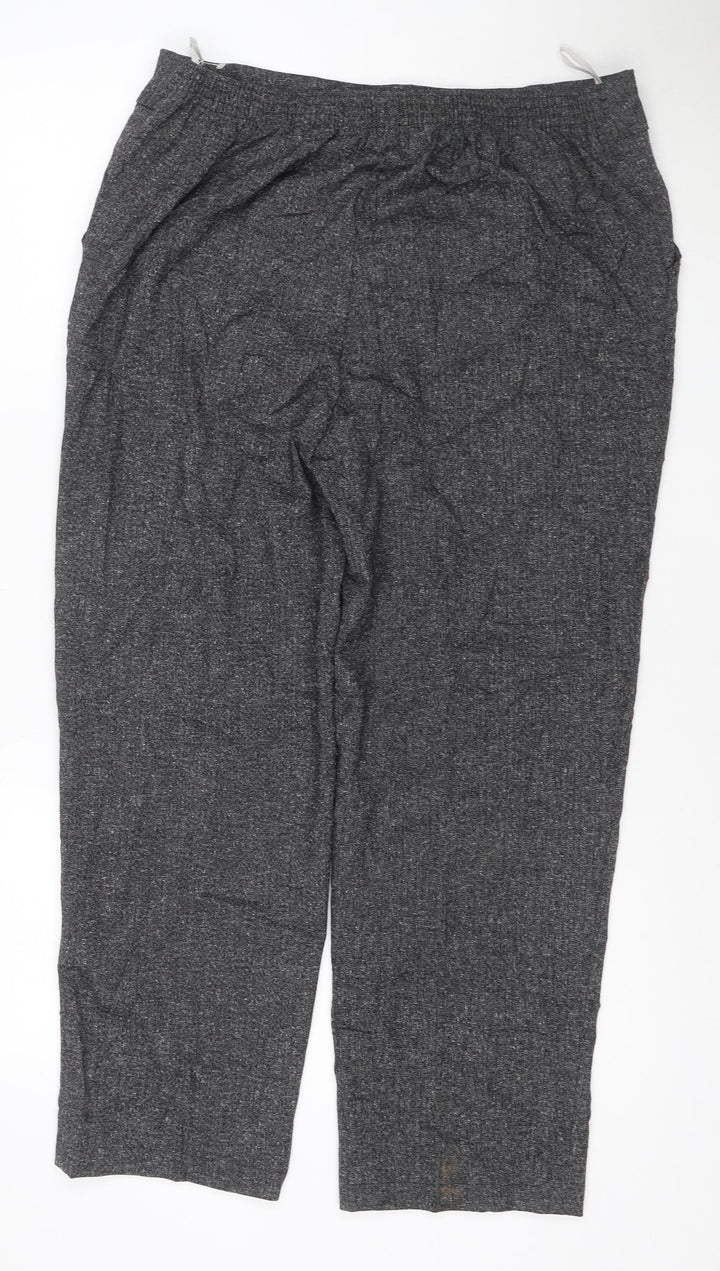 David Nieper Women’s Grey Straight-Leg Trousers Size 18 Stretch Viscose Blend
