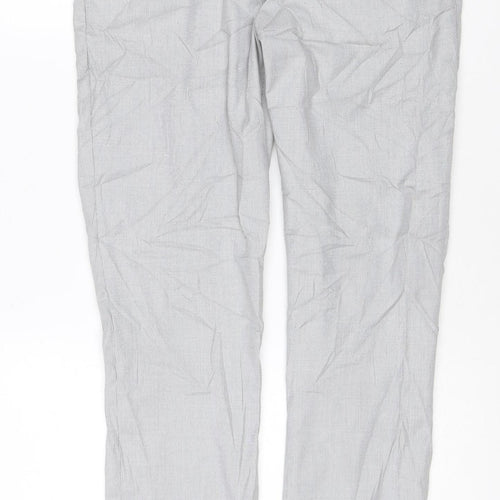 H&M Women’s Grey Check Chino Trousers Size 8 Regular Fit